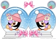 Christmas Snow Globe Shaped Card - Cute Pip Penguin has an Xmas Stocking