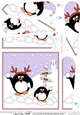 Christmas Penguins are having a Snowball Fight Fan Pyramage Topper