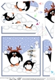 Christmas Penguins are having a Snowball Fight Fan Pyramage Topper