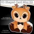 3D Shaped Card Kit - Cute Little Reindeer Snuggles