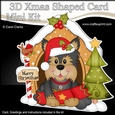 3D Shaped Christmas Kennel Card Kit - Little Yorkie Dog