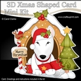 3D Shaped Christmas Kennel Card Kit - Little English Bull Dog Terrier
