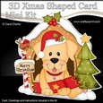 3D Shaped Christmas Kennel Card Kit - Little Golden Labrador Dog