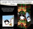 3D Large Christmas Cracker Box -  Tartan Pip Penguin