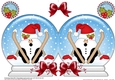 Christmas Snow Globe Shaped Card - Oops Snowball Sam is Skiing!!