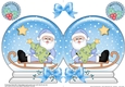 Christmas Snow Globe Shaped Card - Santa is Sledging