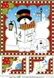Christmas Snowman Rio 8 x 8 Scalloped Corner Topper