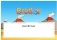 Large DL Happy Birthday BROTHER insert  with Dinosaurs