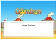 Large DL Happy Birthday GREAT GRANDSON insert with Dinosaurs