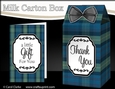 3D Tartan Milk Carton Treat Box Mini Kit