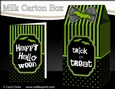 3D Halloween Spots & Stripes Milk Carton Treat Box