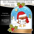 3D Shaped Christmas Snow Globe Card Kit - Bobbin Robin is Carol Singing