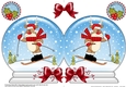 Christmas Snow Globe Shaped Card - Rudolph is Skiing
