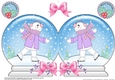 Christmas Snow Globe Shaped Card - Snowman Rio is Skating