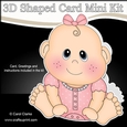 3D Shaped Card Kit - Cute Little Baby Girl Bea