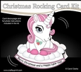 3D Shaped Rocking Christmas Card Mini Kit - Cute Unicorn Sparkle