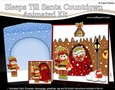 3D Animated Sleeps Till Santa Christmas Gingerbread House Countdown Card Kit - Cute Little Elf