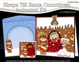 3D Animated Sleeps Till Santa Christmas Gingerbread House Countdown Card Kit - Cute Little Elf