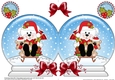 Christmas Snow Globe Shaped Card - Little Bichon Frise Dog is Sledging
