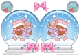 Christmas Snow Globe Shaped Card - Cute Little Bobbin Robin has Xmas Presents