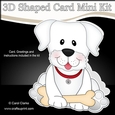 3D Shaped Card Kit - Little White Labrador Dog Dash