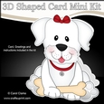 3D Shaped Card Kit - Little White Labrador Dog Dinky