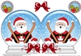 Christmas Snow Globe Shaped Card - Oops Santa is Skiing