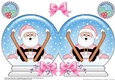Christmas Snow Globe Shaped Card - Oops Santa is Skiing
