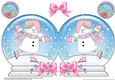 Christmas Snow Globe Shaped Card - Snowman Oli is Skiing