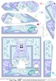 Cute Little Hippo Bathtub Buddies Fan Pyramage Topper