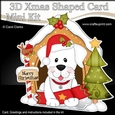 3D Shaped Christmas Kennel Card Kit - Little White Labrador Dog