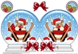 Christmas Snow Globe Shaped Card - Oops Rudolph is Skiing!