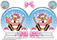 Christmas Snow Globe Shaped Card - Oops Rudolph is Skiing!