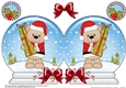 Christmas Snow Globe Shaped Card - Livvy Bear has an Xmas Present