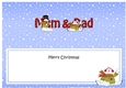 Large DL Merry Christmas MUM & DAD insert with Snowman Rio
