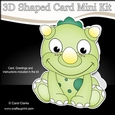 3D Shaped Card  Kit - Cute Little Tyr Dino