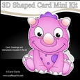 3D Shaped Card  Kit - Cute Little Phearsome Dino