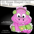 3D Shaped Christmas Card Kit - Cute Little Danil Dino