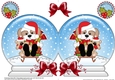 Christmas Snow Globe Shaped Card - Little Cavachon Dog is Sledging