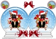 Christmas Snow Globe Shaped Card - Little German Shepherd Dog is Sledging