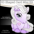 3D Shaped Card Mini Kit - Cute Little Pony Violet