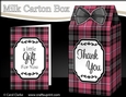 3D Tartan Milk Carton Treat Box Mini Kit