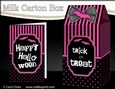 3D Halloween Spots & Stripes Milk Carton Treat Box