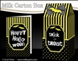 3D Halloween Spots & Stripes Milk Carton Treat Box