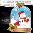 3D Shaped Christmas Snow Globe Card Kit - Snowman Oli