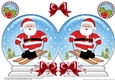 Christmas Snow Globe Shaped Card - Santa is Skiing
