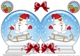 Christmas Snow Globe Shaped Card - Snowball Sam is Sledging