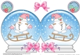 Christmas Snow Globe Shaped Card - Snowball Sam is Sledging