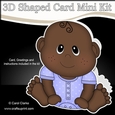 3D Shaped Card Kit - Cute Little Ethnic Baby Boy Daryn