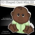 3D Shaped Card Kit - Cute Little Ethnic Baby Ashanti